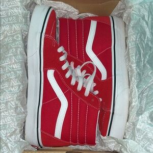 Vans Red and White High-Tops